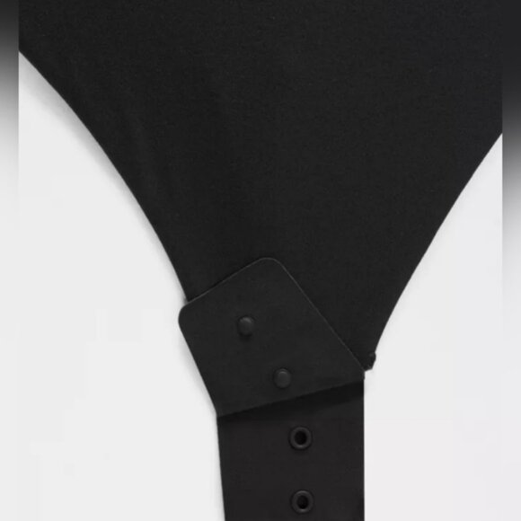 NWT Wundermost UltraSoft Nulu SquareNeck LongSleeve BodysuitShine Black M - Picture 7 of 13